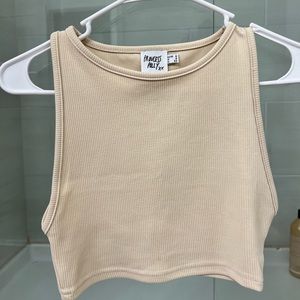 Princess Polly crop top, size 2, tan